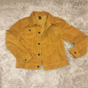 Trendy Yellow Corduroy Jacket